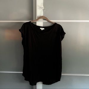 Black Split Open Back Tee.
